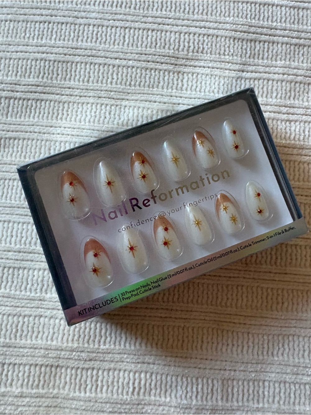 Nail Reformation White & Gold Star Press-On Nail Set